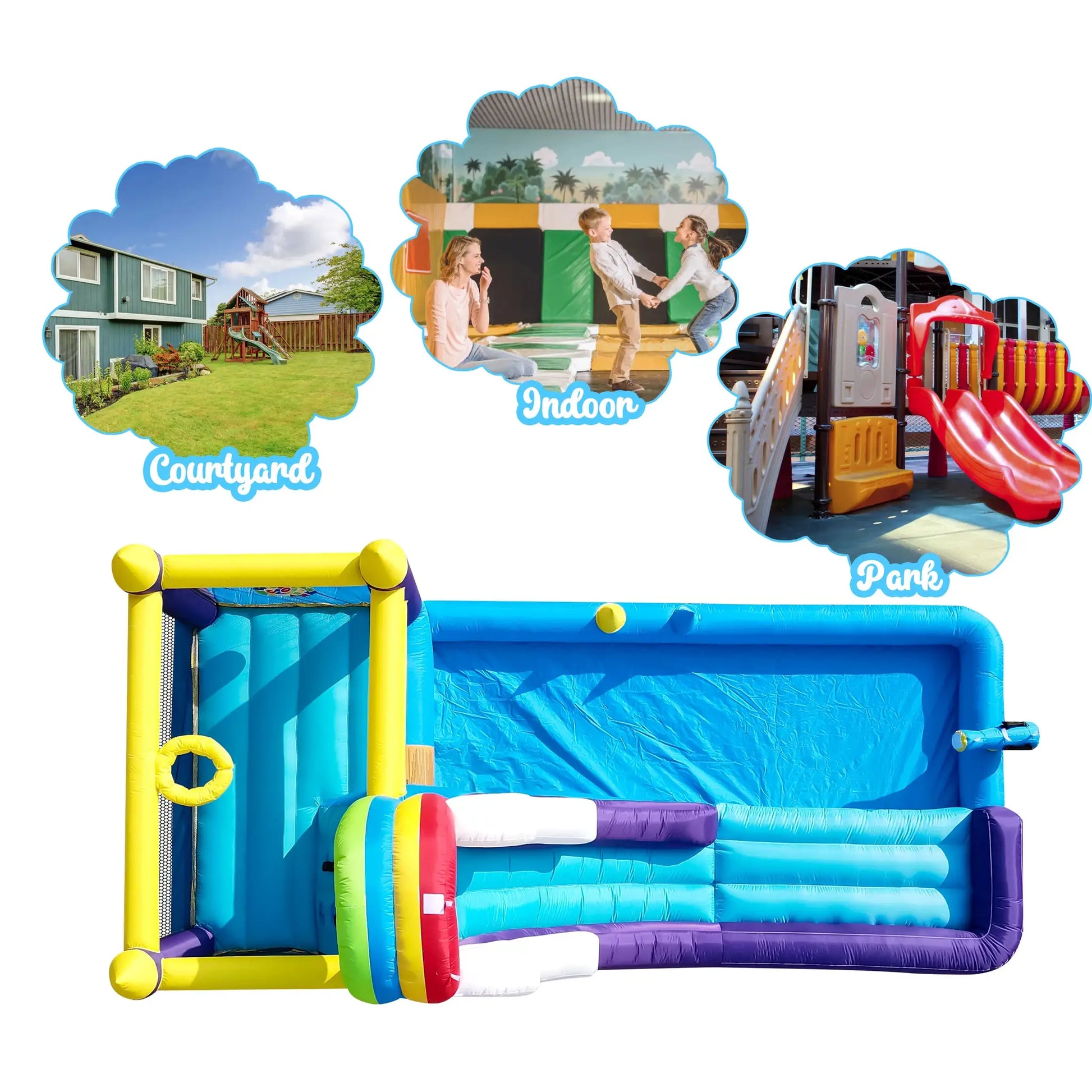 16ft Inflatable Water Slide Bounce House w/ Splash Pool for Kids Backyard Party Commercial children's playground from PriceLows™