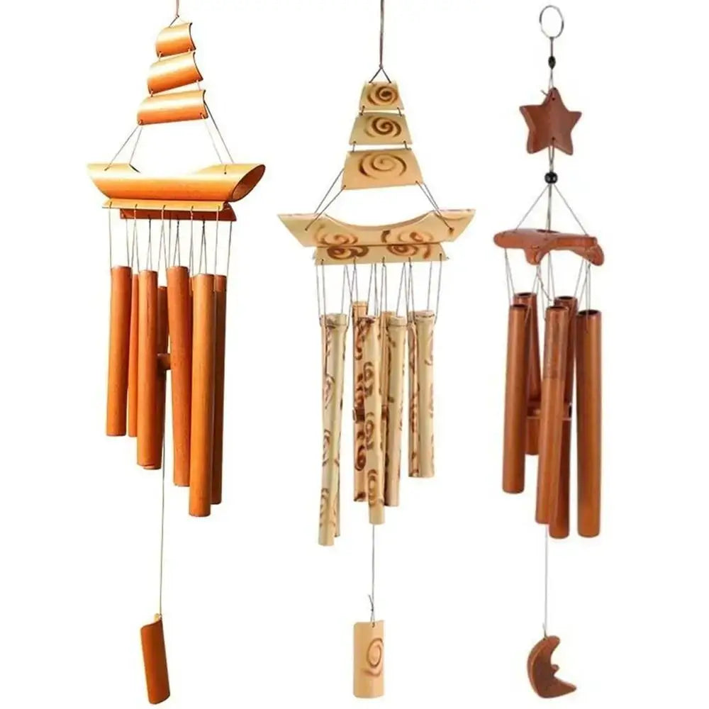 Bamboo Bamboo Wind Chimes New Handmade Pendant Bell Wind Chime Retro Crafts Gift Wall Hanging Windchimes Indoor Outdoor from PriceLows™