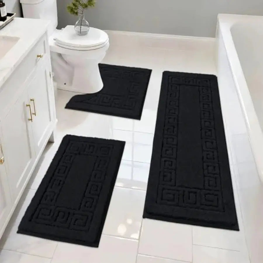 Bathroom Rugs Sets 3 Pcs Non Slip Washable, Absorbent Microfiber Bath Mats for Bathroom Shower Rug Runner Quick Dry, Plush Supe from PriceLows™