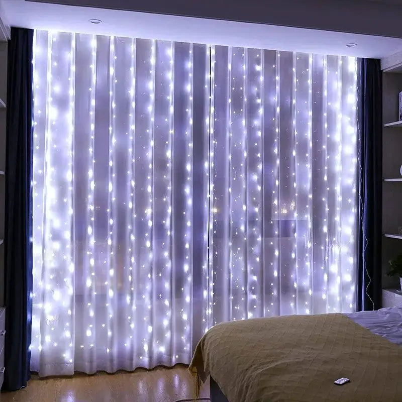 USB Plug Curtain LED String Lights 8 Modes Remote Control Holiday Wedding Fairy Garland Lights For Bedroom Living Room Decor from PriceLows™