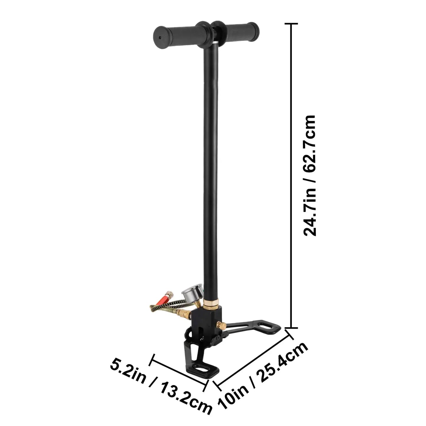SucceBuy 3 Stage PCP Pump + Pressure Gauge 4500PSI Tire Kayak Ball Inflatable Air Gun Filling Stirrup High Pressure Hand Pump from PriceLows™