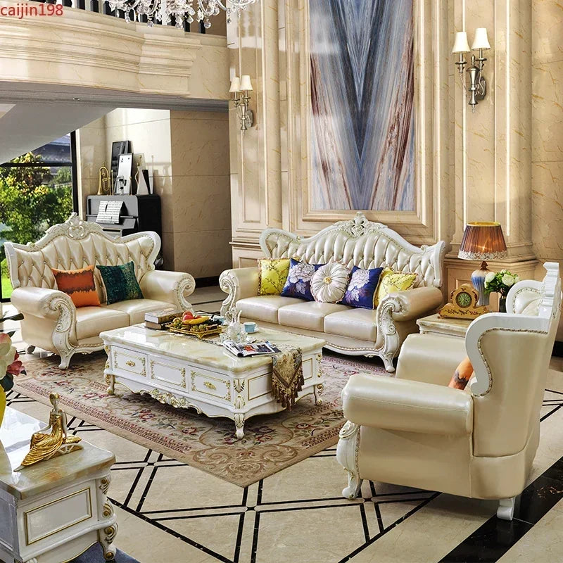 Leather Sofa | European Style | Solid Wood Frame | L-Shaped / U-Shaped