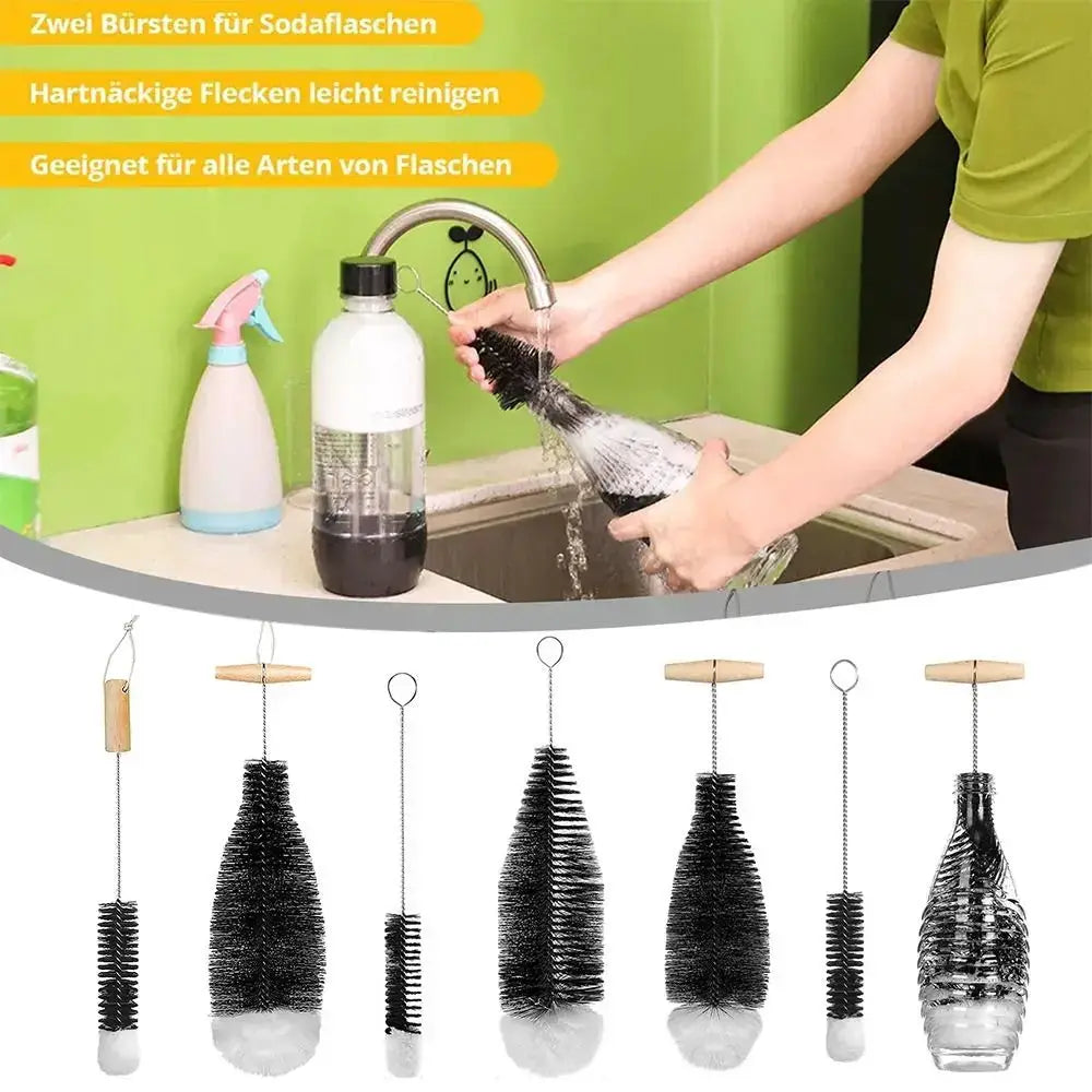 Durable Soda Stream Bottle Brush With Beechwood Handle Glassware Jars Cleaner Kitchen Cleaning Tool Drink Wineglass Bottle Cup from PriceLows™