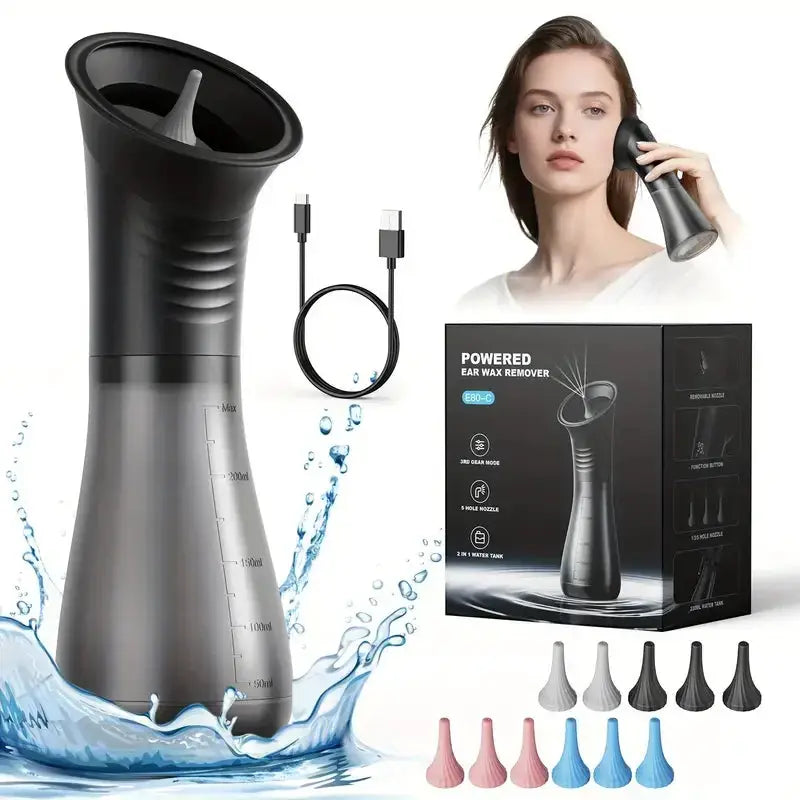 Water Powered Ear Cleaning Tool with Irrigation Flusher Electric Ear Wax Removal System 11 Tips 3 Pressure Setting for Clean from PriceLows™