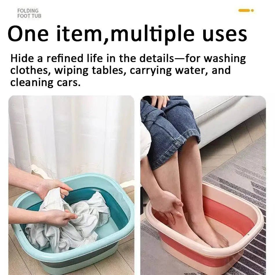 Foldable Foot Bath | 40X32CM Basin | Thick PP & TPR | Travel And Home