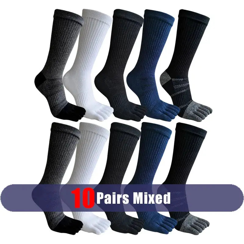 Compression Toe Socks | Cotton Blend | Crew Fit | Five Finger Design