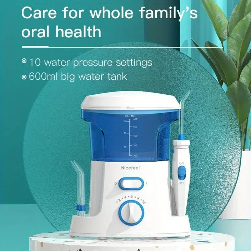 Water Flosser | 600ml Reservoir | 10 Pressure Settings | Includes 7 Tips