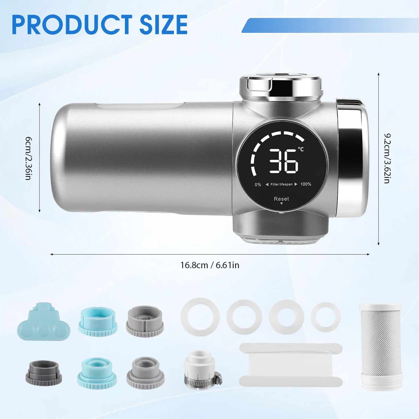 Water Filter Tap | LED Display | Removes Chlorine And Heavy Metals | Blue Light