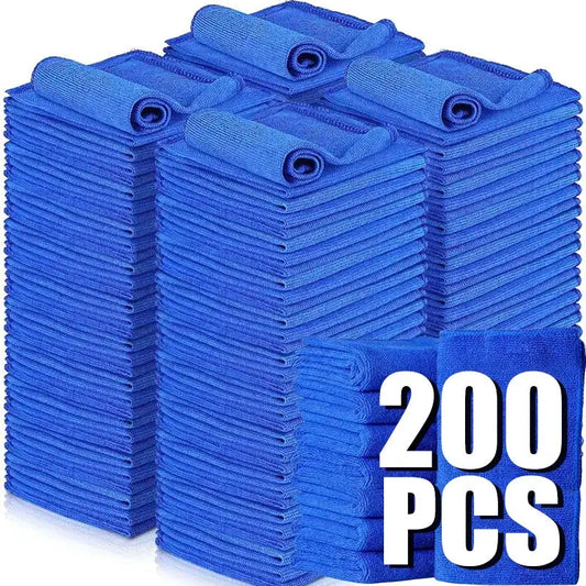 10/200PCS Microfiber Car Cleaning Towels Super Absorbent Car Drying Cloth Household Car Care Detailing Hemming Towel Duster Rags from PriceLows™