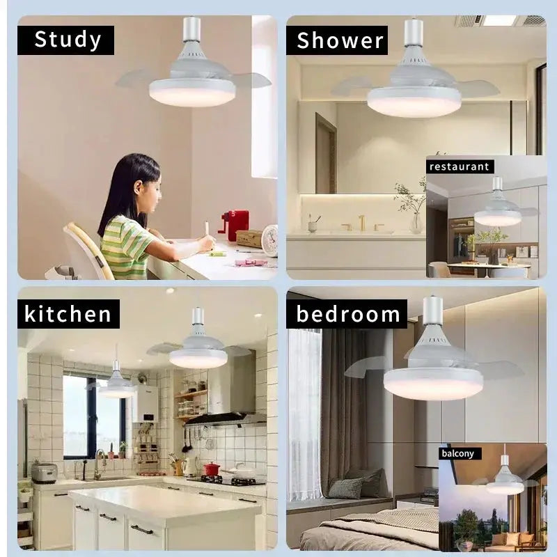 Ceiling Fan Light 2in1 | Remote Control | E27 Socket | Small Room