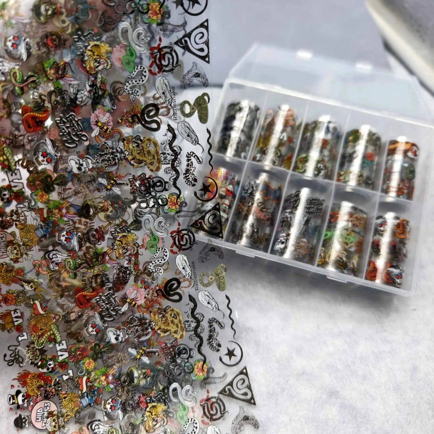10Rolls Halloween Flower Plaid Angel Marble Bow Nail Foils Transfer Paper Nail Art Stickers Decal Nails Decoration from PriceLows™