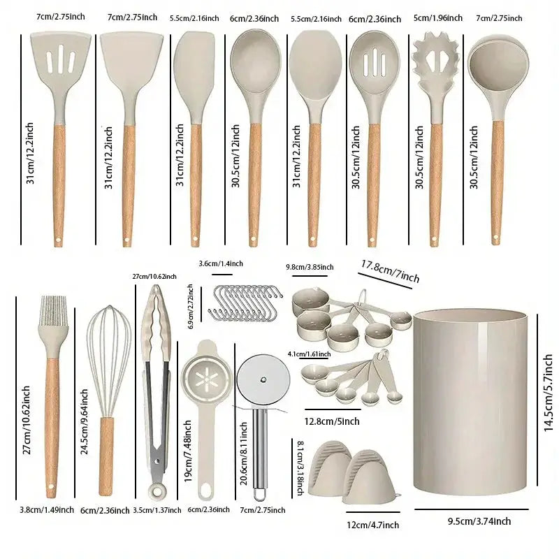 36pcs silicone utensil cooking set with holder from PriceLows™
