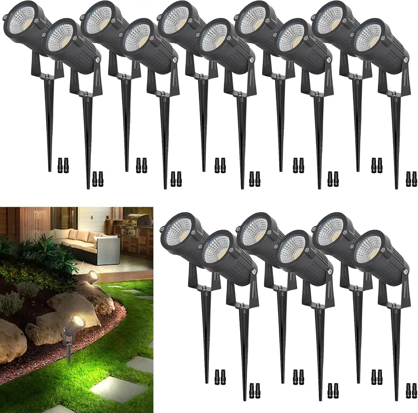 16 Pack 5W Low Voltage Landscape Lights Led Pathway Lawn Spike