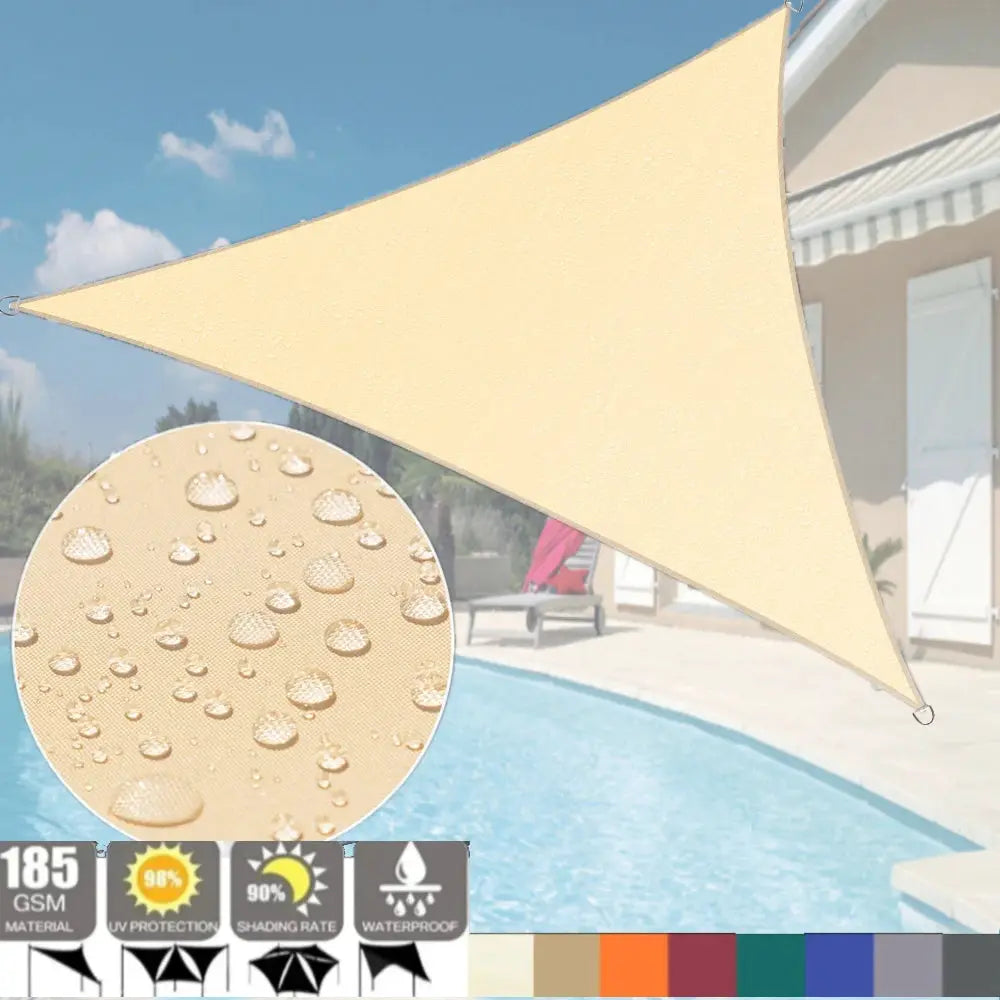 Triangle Sun Shade Sail | Waterproof UPF50+ Poly Canvas | Backyard Patio Garden Canopy