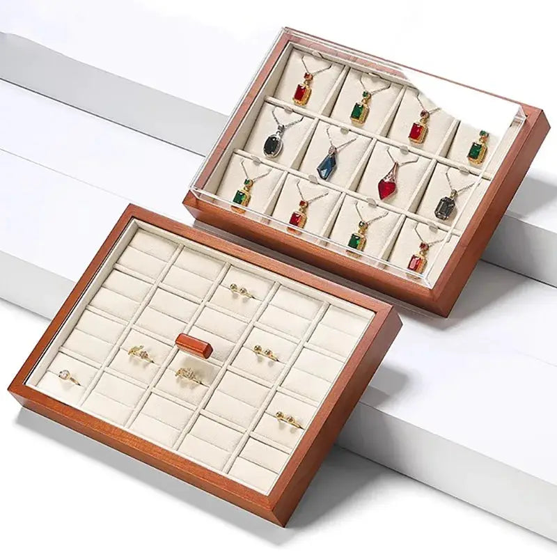 Jewellery Box Organiser Wooden Jewelry Storage Box Jewelry Storage Box Jewelry Necklace Ring Display Box Earring Storage from PriceLows™
