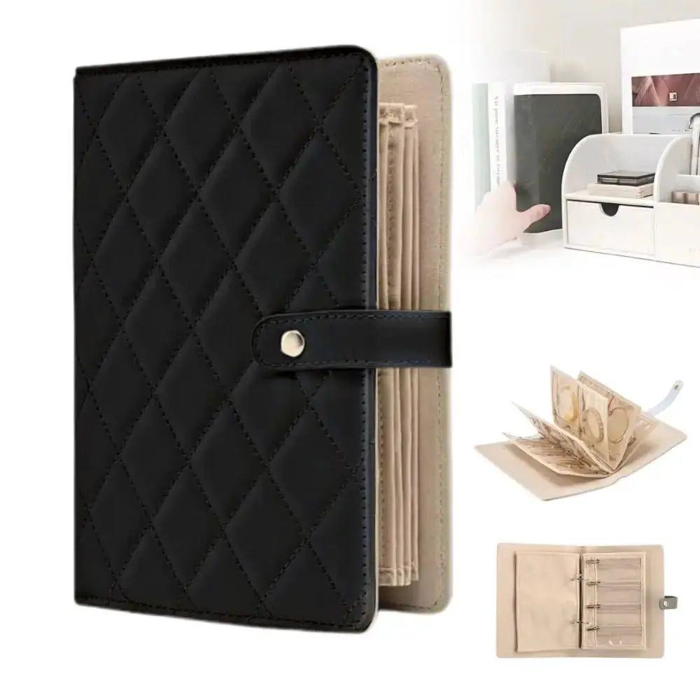 Transparent Jewelry Storage Book with Zipper Velvet Jewelry Packaging Box Luxury PU Leather Clear Pockets Jewelry Organizer from PriceLows™