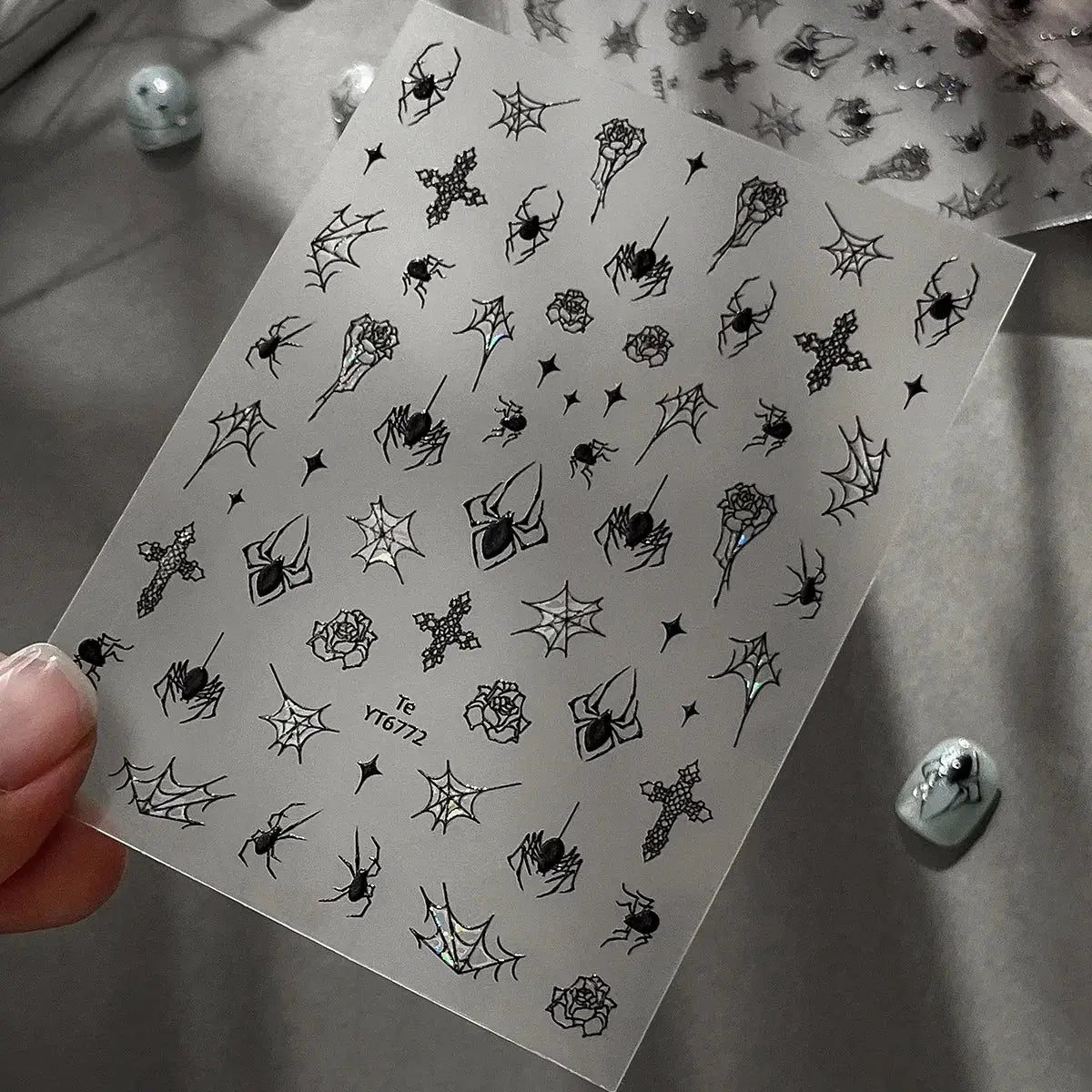 Jelly Halloween Skeleton Stickers Nail Art Cool Evil dark style decorative Nails Sticker DIY Trendy Manicure Ornaments Supplier from PriceLows™