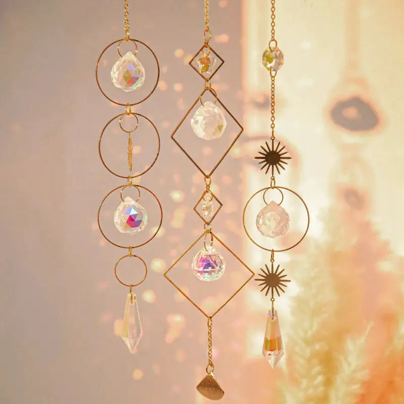 Crystal Suncatcher Moon Star Rainbow Sun Catcher Wind Chime Pendant Sun Catcher Pendants Outdoor Garden Yard Hanging Decor from PriceLows™