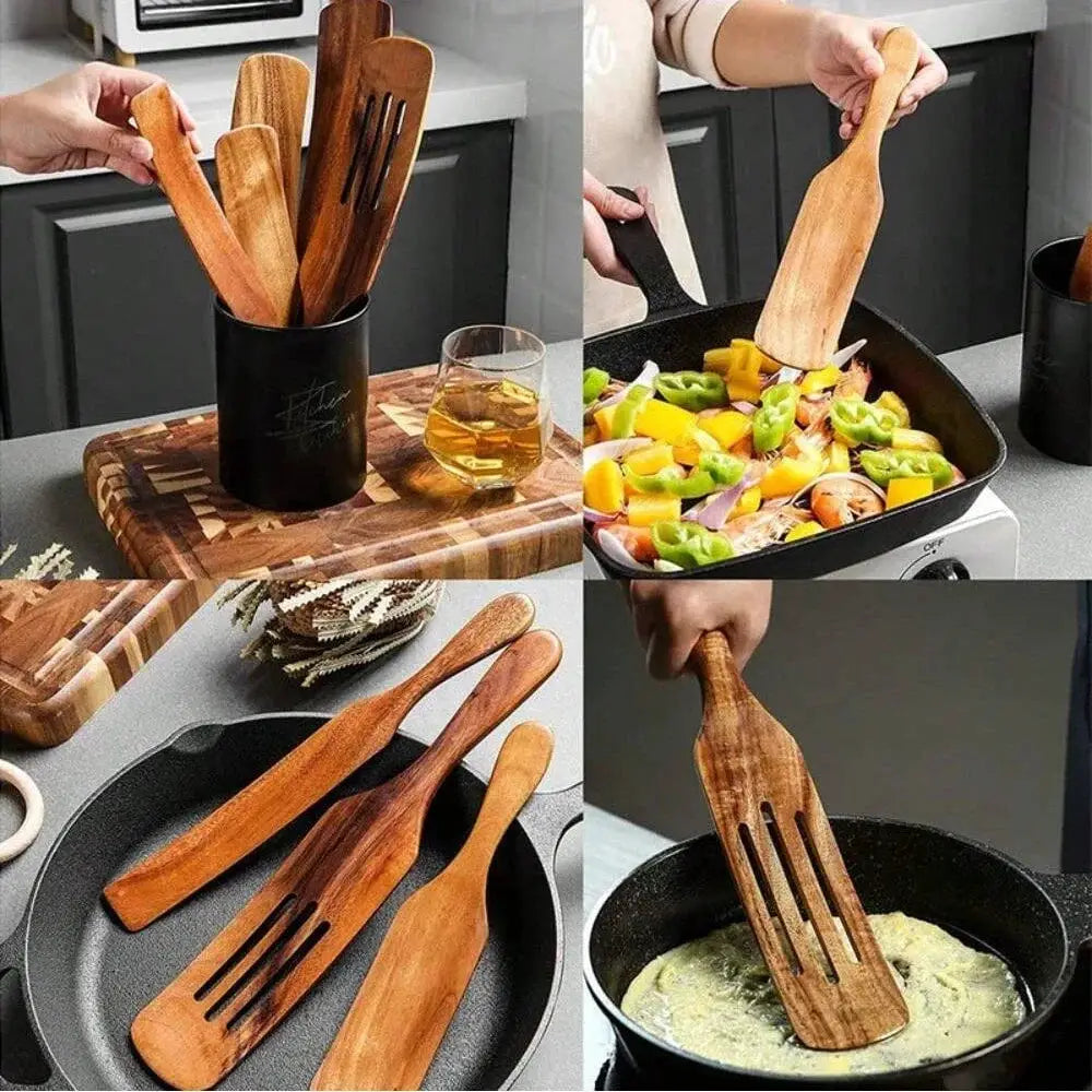 Cooking Shovel 5-piece Pizza Dim Sum Salad Mixing Shovel Wooden Shovel Spoon Set Wooden Utensils Kitchen Tableware Tools from PriceLows™