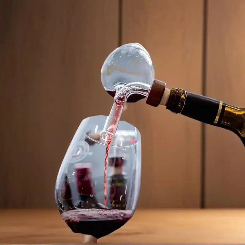 Peach Modelled Glass Wine Aerator, Quick Dispensing Pourer for Red Wine Bottle, Professional Decanter Sobering Gadget from PriceLows™