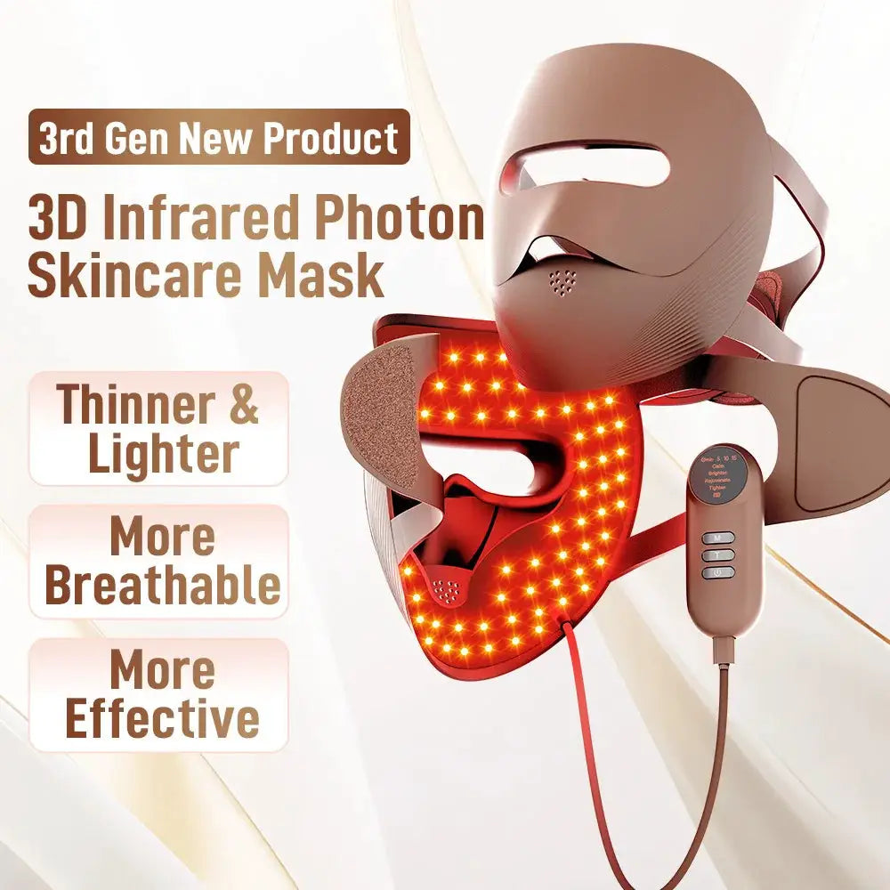 3D LED Facial Mask 4 Colors Wireless Red Light Therapy Infrared Photon Skin Rejuvenation Wrinkle Removal Anti Acne Shrink Pores from PriceLows™