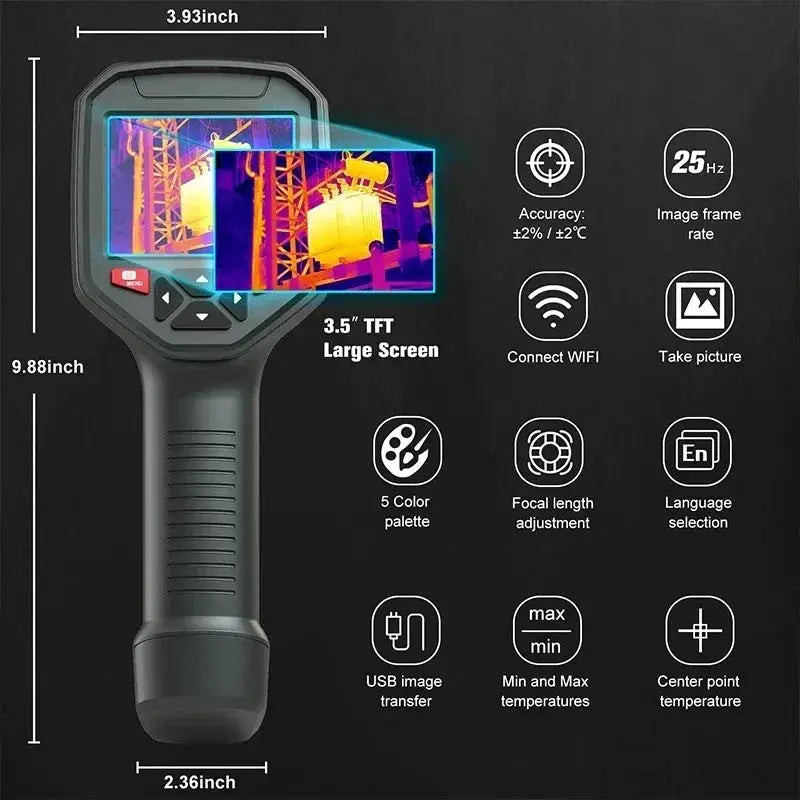 Digital Thermal Camera Handheld HT-H8 384x288 Thermal Imager Infrared Imaging Camera 25Hz Support Wifi from PriceLows™