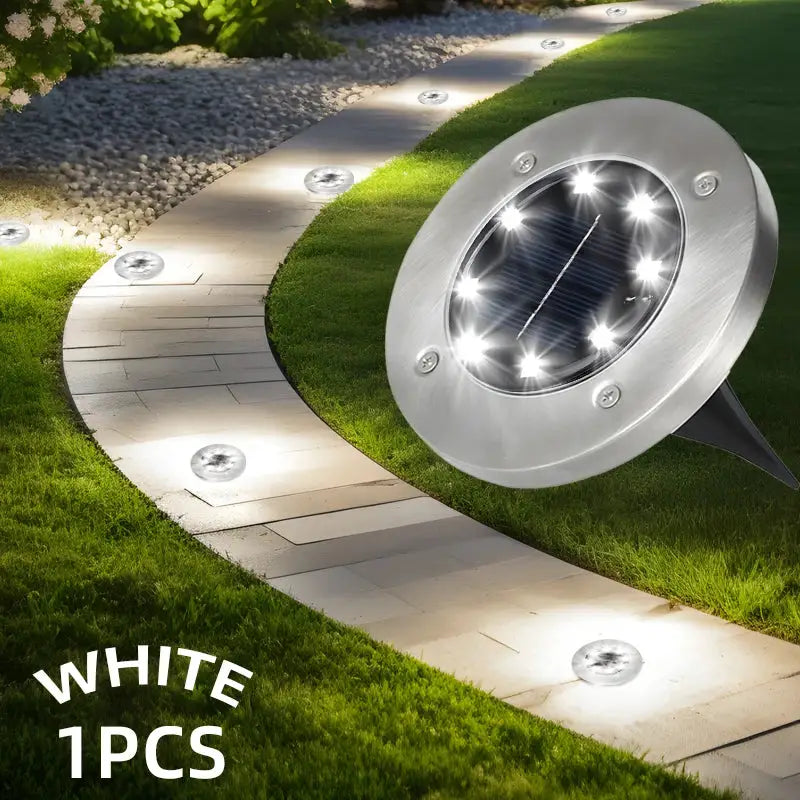 1-8 Packs Solar 8LED Ground Lights Decorative for Outdoor Illumination Stainless Steel Street Lamps For Courtyards Gardens Paths from PriceLows™
