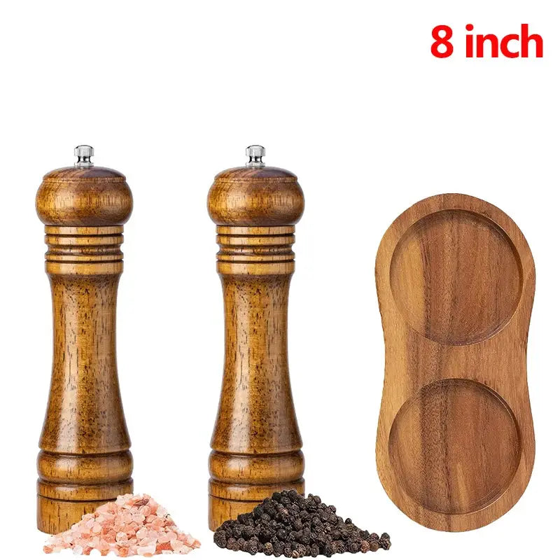 Wooden Salt And Pepper Grinder Set | Oak Wood | Adjustable Ceramic Grinder | JT551