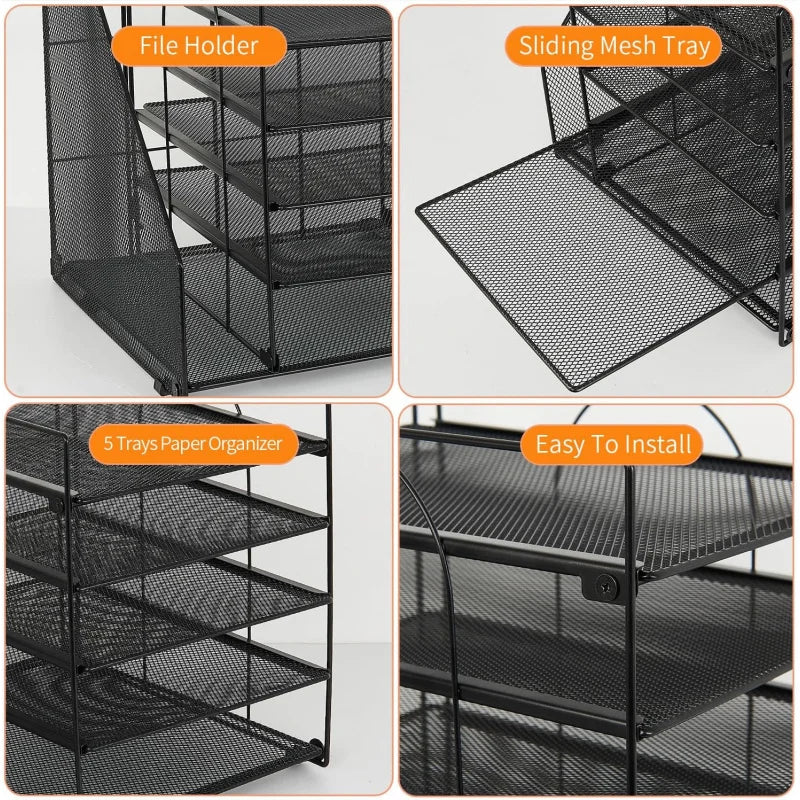 Desk Organizer | 5-Tier Paper Letter Tray Organizer | File Holder