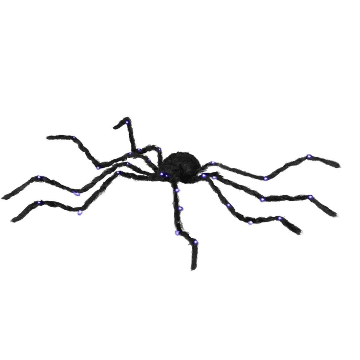 Giant Halloween Spider | 47 Inch | Bendable Purple Light Up | Black Color