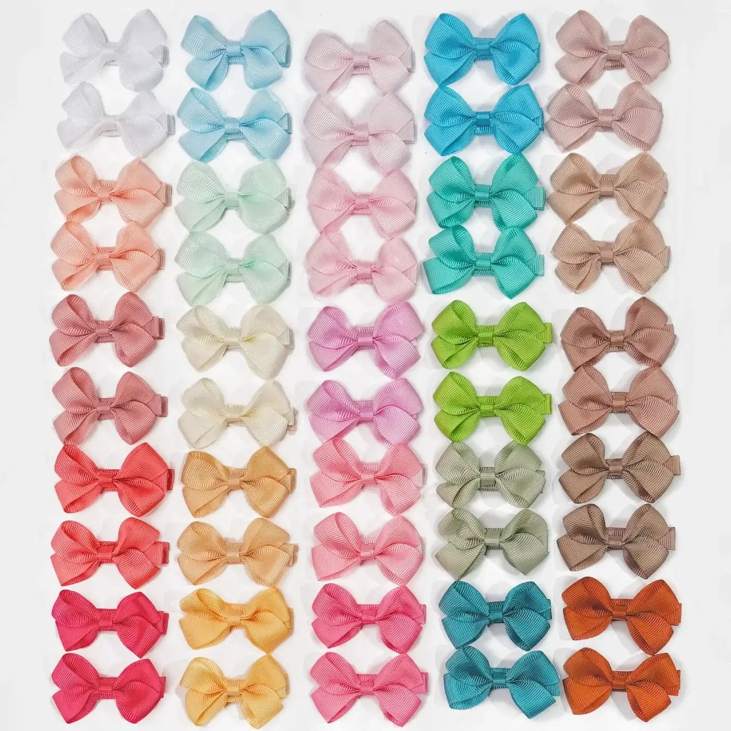 Baby Hair Bows | 2 Inch Fully Covered | 10 Piece Set | Polyester