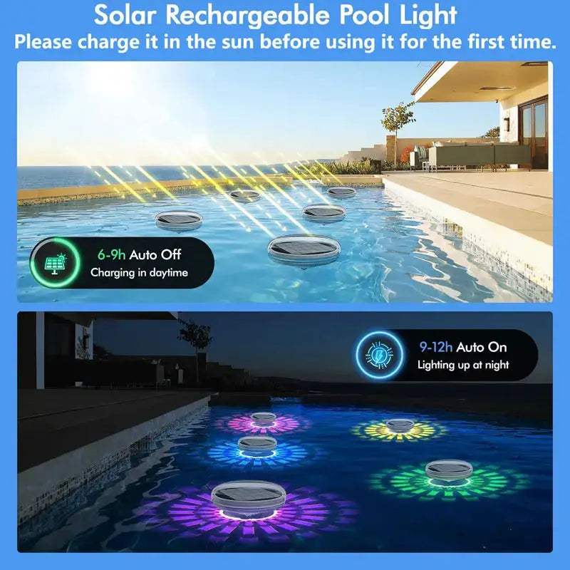 Solar Floating Light ,Pool Lights That Float with Remote Control, Modes 9 Lighting Timing Mode IP67 Waterproof for Pool Party from PriceLows™