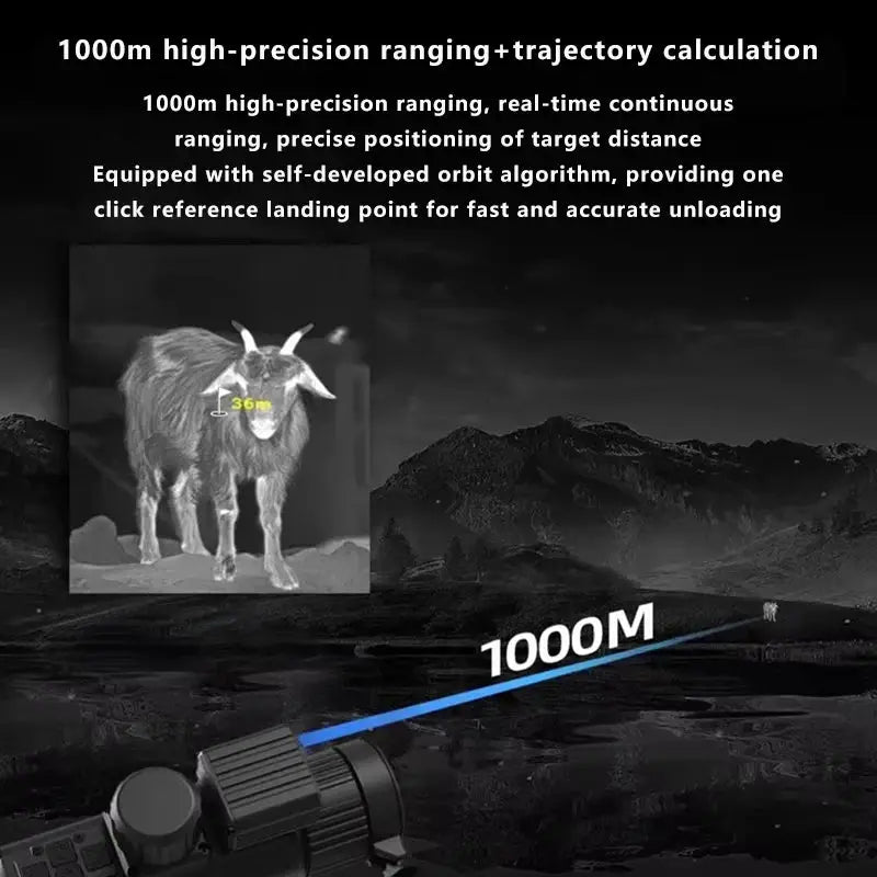 384x288/640x512 Thermal Rifle Scope, 35mm/50mm Lens, 50Hz,with Laser Rangefinder&Ballistic Calculator Night Vision Hunting Scope from PriceLows™