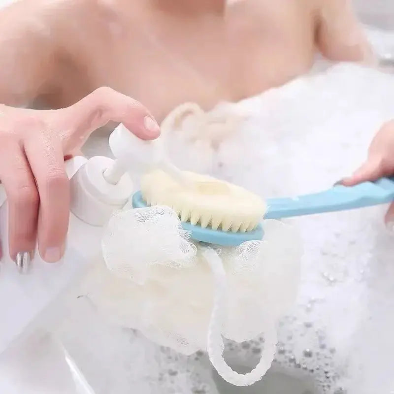 Bath Brush | 2-In-1 Back And Body | Soft Exfoliating Bristles | Long-Handled