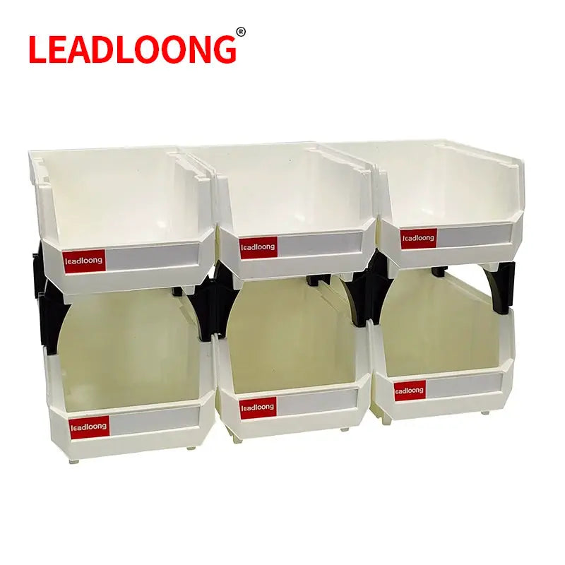 LEADLOONG White Parts Bin 6/24pcs 13.5x10.5x7.6cm/5x4*3inch Stackable Plastic Garage Tool Storage Box Container Organizer Bin from PriceLows™