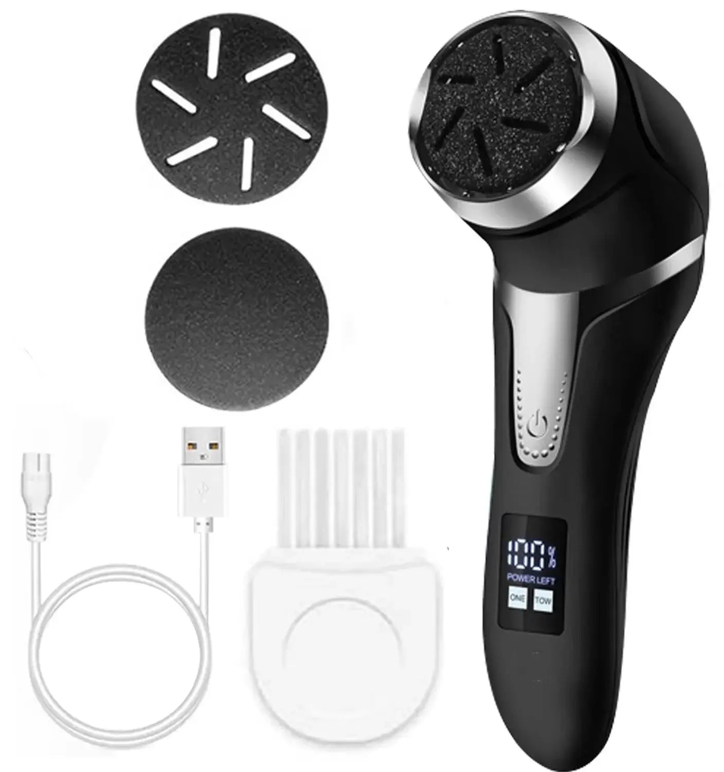 Rechargeable Electric Foot Rasp Electric Pedicure Foot Sander IPX7 Waterproof 3 Grinding Heads to Eliminate Feet Dead Skin from PriceLows™