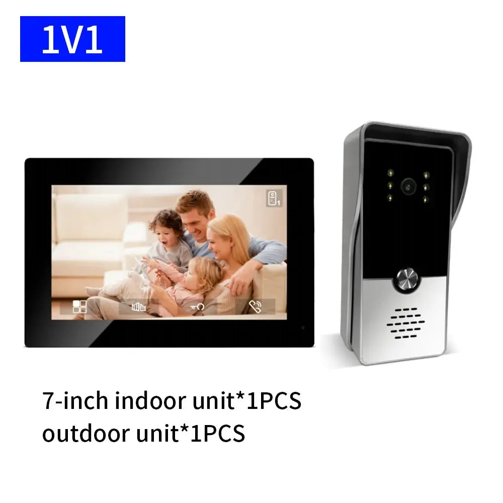 Video Intercom Monitor | 7 Inch Color Display | Wired Doorphone | Indoor Kit