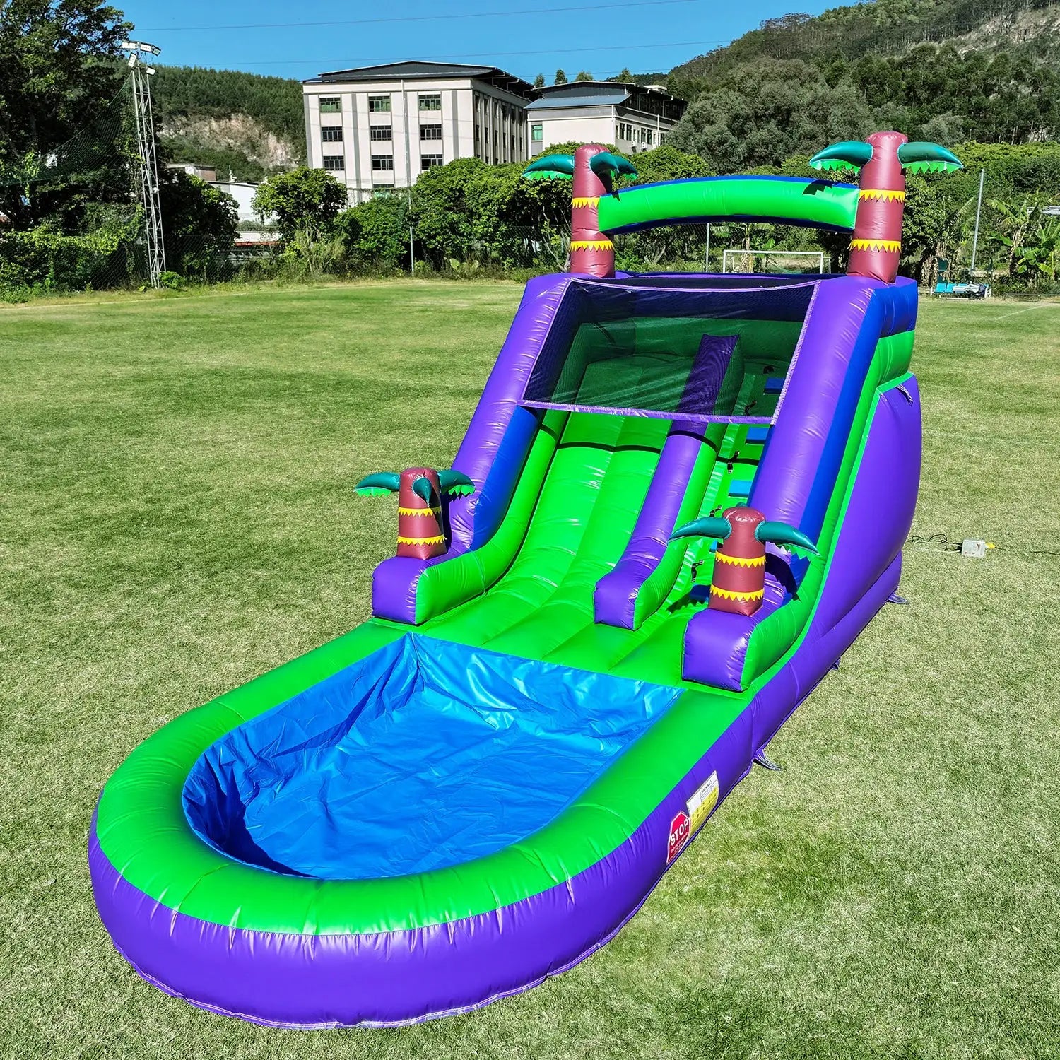 Inflatable water slide, Commercial Bounce House with Water Slide PVC and a 1100W Air blower 21ft/6.4M from PriceLows™