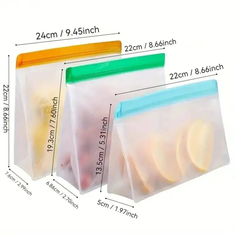 Reusable Silicone Food Bag | Leakproof | Freezer Safe | Multiple Sizes