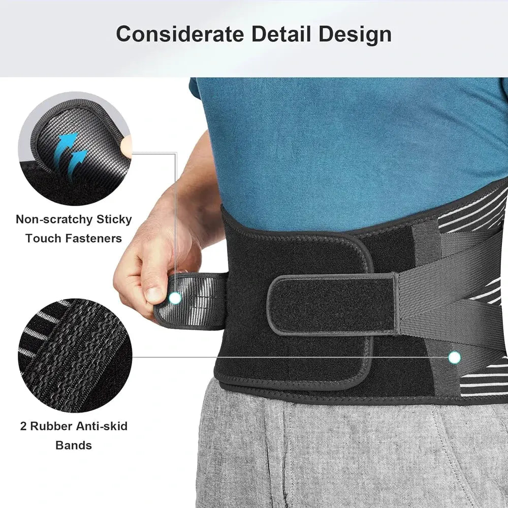Back Brace | Adjustable Lumbar Support | Waist Belt | Knit Sweat Trainer