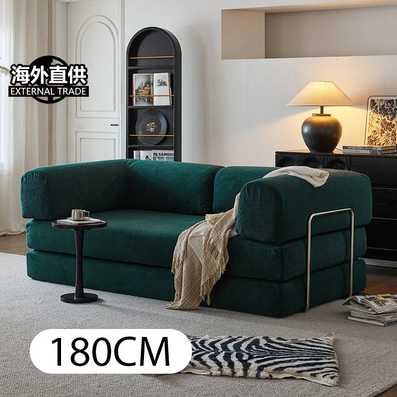 Sofa Bed | 180 cm Length | Corduroy Upholstery | Foldable, Convertible