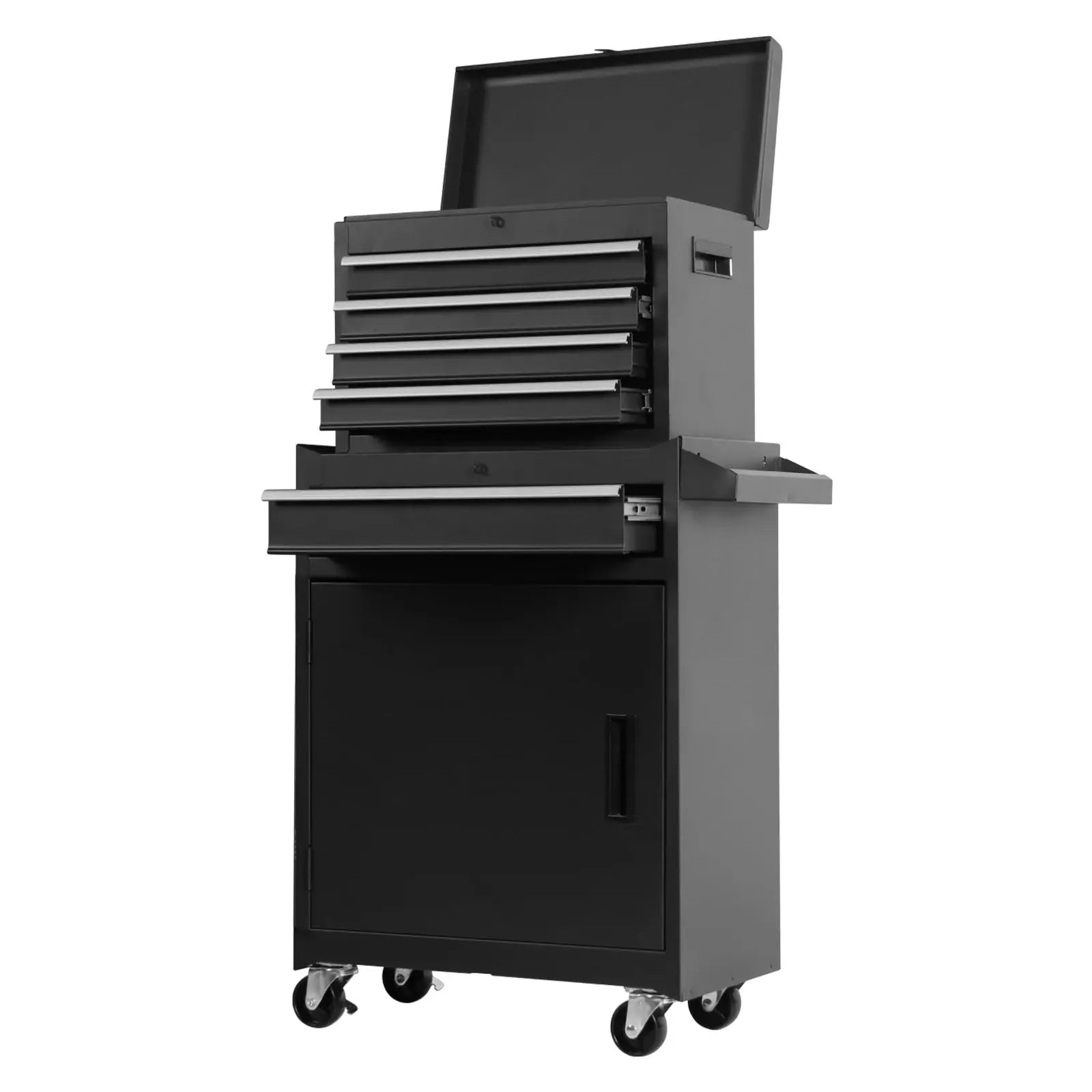 Large Detachable Toolbox with Double Door and Wheels Sliding Drawers Tool Chest Cart Wear Resist Metal Parts Storage Cabinets from PriceLows™