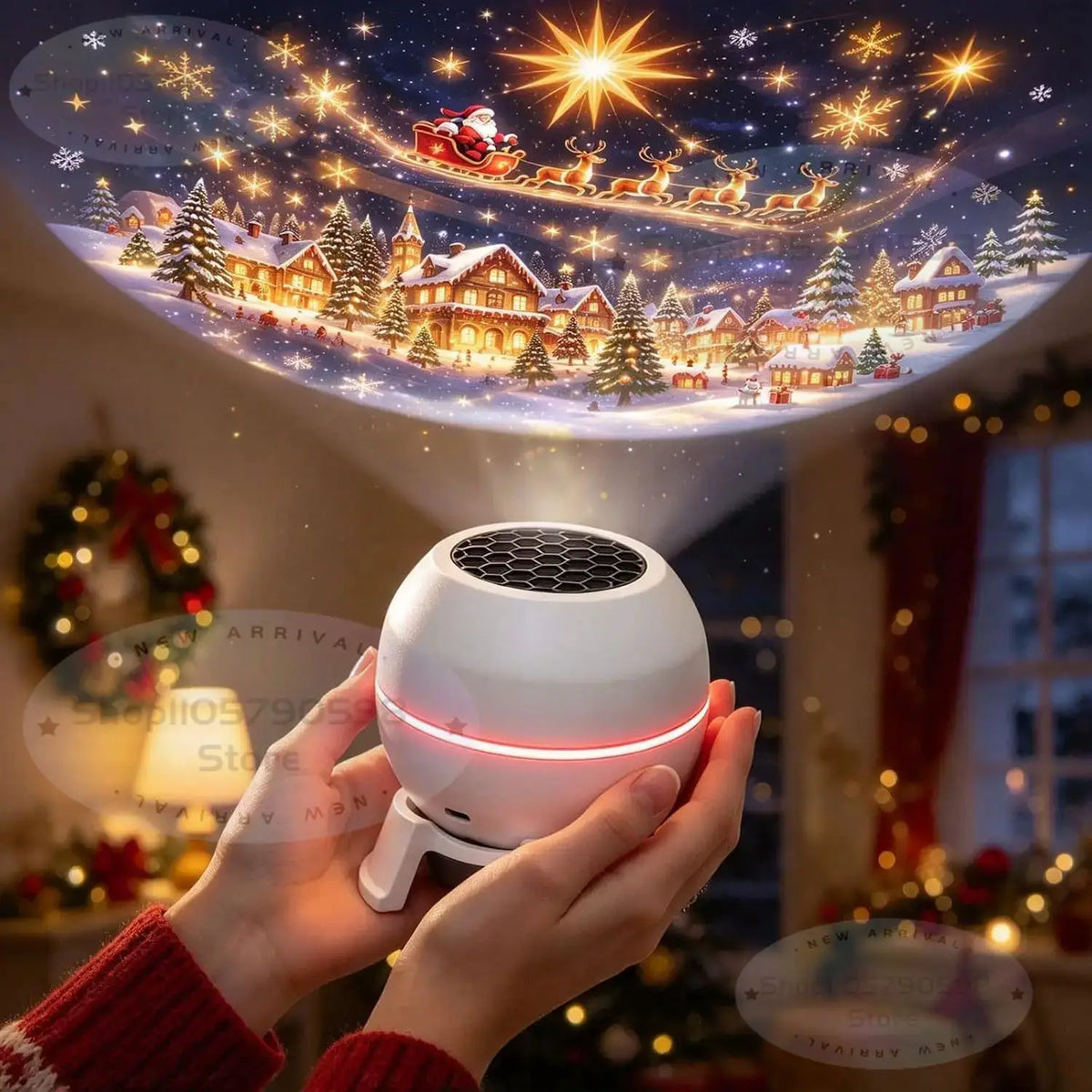 Christmas Projection Night Light | Wall Ceiling Display | Plug In | Holiday