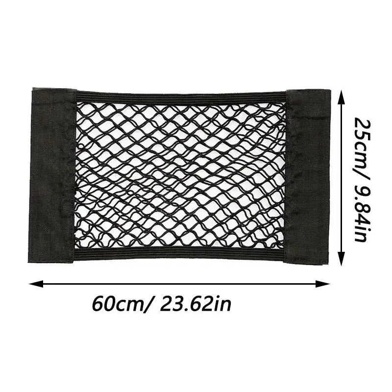 Car Back Rear Trunk Storage Net Seat Elastic String Net Magic Sticker Mesh Storage Bag Interior storage network from PriceLows™