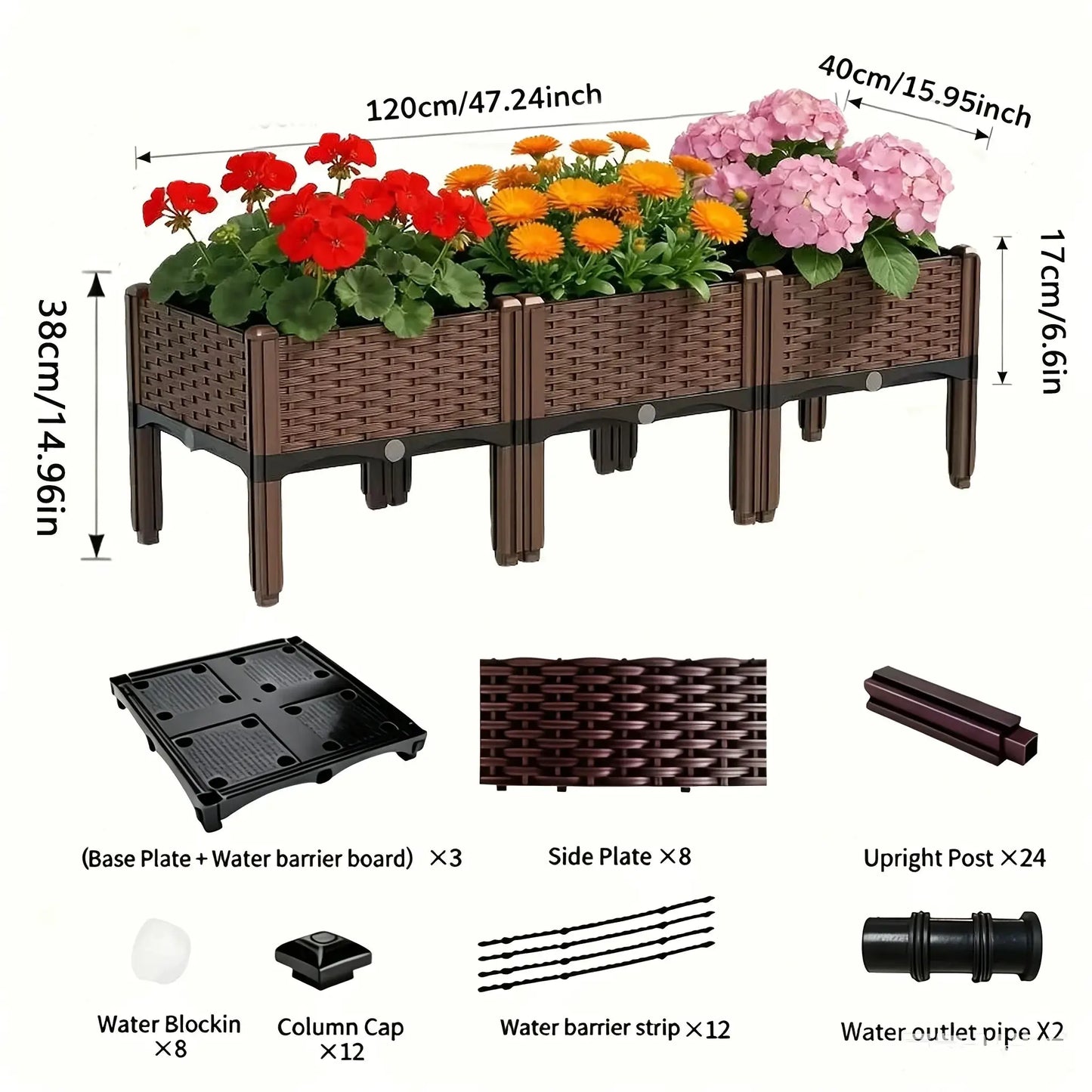 KEEHOME 3pcs Raised Garden Bed with Legs, Elevated Plastic Planter Box for Outdoor Plants, Flowers, Vegetables And Herbs from PriceLows™