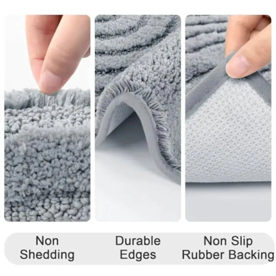 HEBE Bathroom Rugs Set 5 Pcs, Plush Absorbent Bath Mats for Bathroom, Non Slip Machine Washable Bath Mat Set with Toilet Cover, from PriceLows™