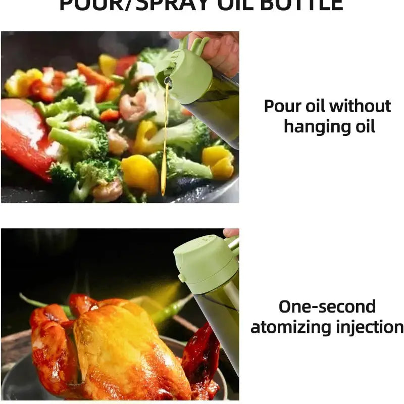 Olive Oil Dispenser Plastic Bottle for Kitchen Gadgets Air Fryer Accessories Olive Oil Sprayer Cooking Light-Blocking Dark Green from PriceLows™