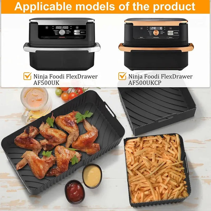 Silicone Air Fryer Liners | Ninja AF500EU Compatible | Non-Stick | 10.4L/5.2L