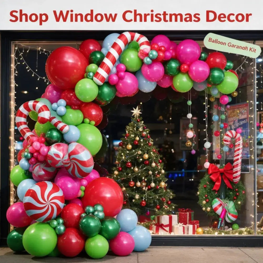 Christmas Balloon Garland Kit | Latex And Foil | Candy Cane Theme | Party Decor