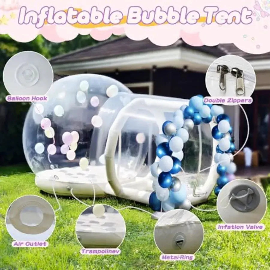 13ft Inflatable Bubble House for : Commercial Grade PVC Clear Waterproof Includes Blower Pump 7ft Tunnel Ideal for Camping Part from PriceLows™